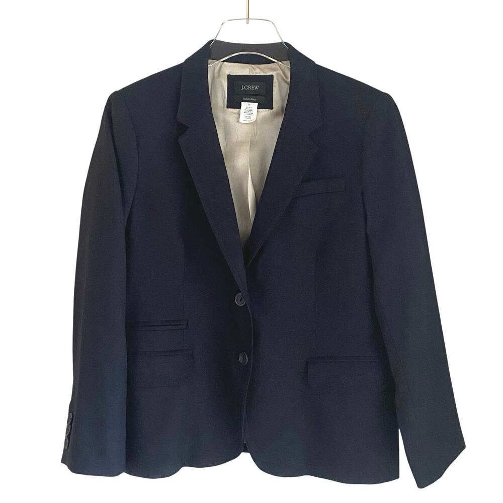 J. Crew Schoolboy Wool Blazer Jacket Navy Blue Size 12 Academia Preppy Classic - Picture 7 of 7